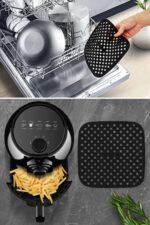 BUFFER® Renkli Isıya Dayanıklı Yıkanılabilir Silikon Fırın Ve Airfryer Kare Pişirme Matı 21,5 Cm - Görsel 6