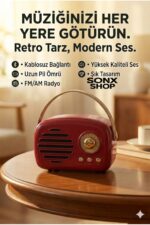 Nostaljik Retro Bluetooth Hoparlör - FM Radyo