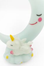 BUFFER® Sevimli Ay Ve Unicornlu Renk Değiştiren Gece Lambası Su Yeşili - Görsel 3