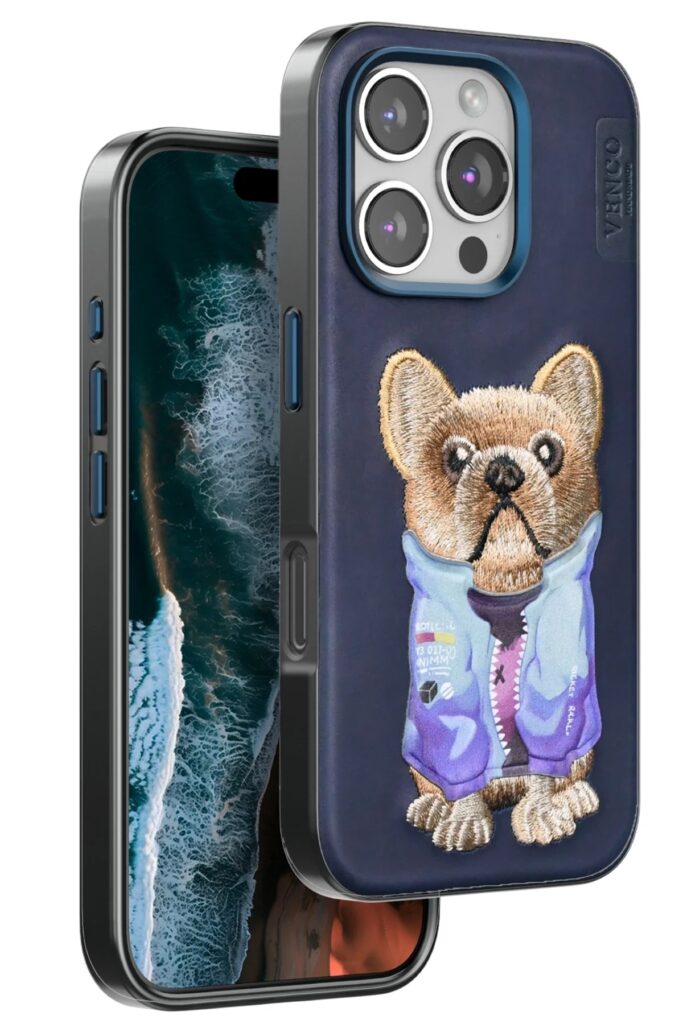 Mey İthalat®  iPhone 16 Pro Cute Desenli Kapak - Lacivert