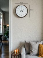 36 Cm Kahverengi Sade Dekoratif Duvar Saati - Görsel 5