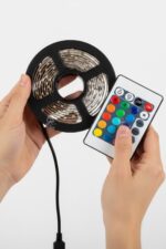 2 Metre Kumandalı USB LED Şerit Işık – Renk Ayarlı Dekoratif Ortam ve Ambiyans Aydınlatması - Görsel 6