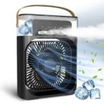 BUFFER® Taşınabilir 3 Farklı Mod Ayarlı 7 Farklı Led Işıklı Sulu Soğutmalı Taşınabilir Masaüstü USB Fan Vantilatör