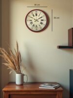 36 Cm Kırmızı Retro Duvar Saati - Görsel 5