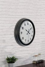 40 cm Siyah Metal Standart Duvar Saati - Görsel 4