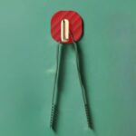 BUFFER® 2li Yapışkanlı Retro Askılık Dolap Kapak Kulpu Kırmızı - Görsel 2