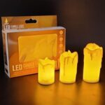 BUFFER® 3’lü Pilli Dekoratif LED Mum Işıkları – Gerçek Alev Efektli - Görsel 4