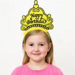 Mey İthalat® Sarı Happy Birthday Prenses Tacı – Doğum Günü Taç Aksesuarı
