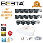 2 MP Ahd 1080P Gece Görüşlü 14 Kameralı Güvenlik Sistemi