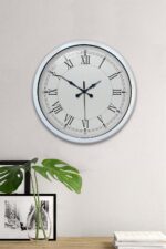 40 cm Beyaz Metal Retro Duvar Saati - Görsel 2