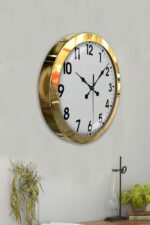 36 cm Gold Metal Standart Duvar Saati - Görsel 4