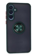Mey İthalat®  Samsung Galaxy A55 5G Kılıf Montreal Yüzüklü Silikon Kapak - Yeşil