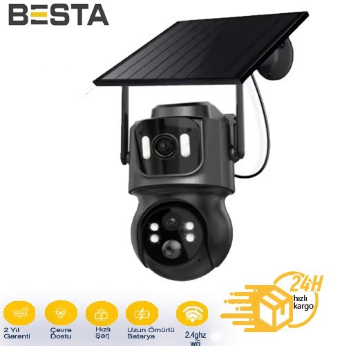 3 MP + 3MP CİFT KAMERALI WİFİ SOLAR KABLOSUZ GÜVENLİK KAMERASI BS-2091 3 MP + 3MP CİFT KAMERALI WİFİ SOLAR KABLOSUZ GÜVENLİK KAMERASI BS-2091