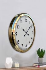 Gold & White Luxury Classic 52 Cm Metal Duvar Saati - Görsel 3