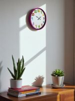 36 Cm Pembe Çocuk Odası Duvar Saati - Görsel 3
