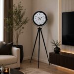 Siyah Desenli Şık Tripod Ayaklı Saat