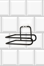 BUFFER® Kendiliğinden Yapışkanlı Krom Paslanmaz Metal Tuvalet Kağıtlığı Aparatı - Görsel 8