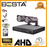 2 MP 1080P 2 Kameralı Harddisk Dahil AHD Güvenlik Seti
