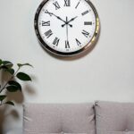 Krom Roma Rakamlı 40 Cm Metal Modern Duvar Saati