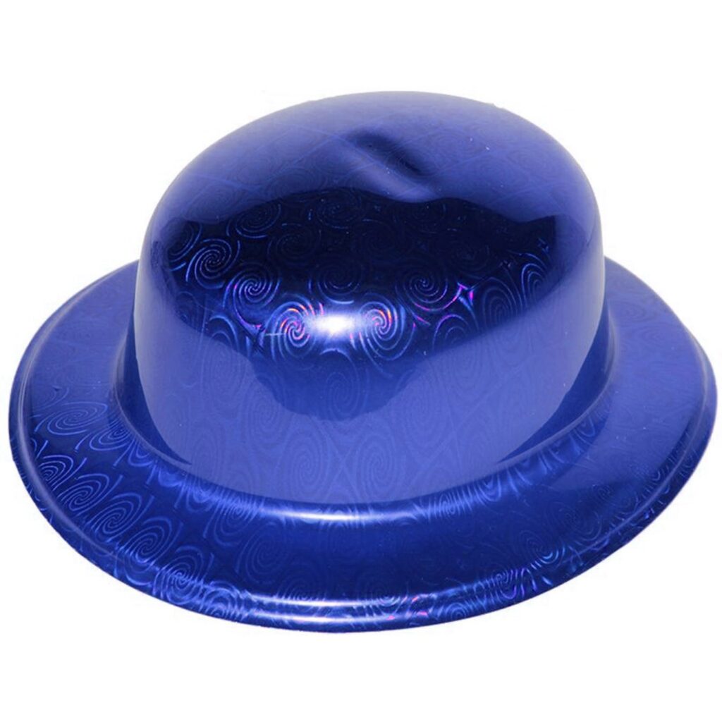 Mey İthalat® Mavi Renk Hologramlı Plastik Yuvarlak Melon 27x24 cm