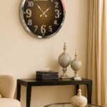 Krom Işıltılı Zaman 52 Cm Metal Duvar Saati