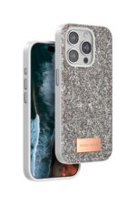 Mey İthalat®  iPhone 14 Pro Bright Simli Kapak - Gold