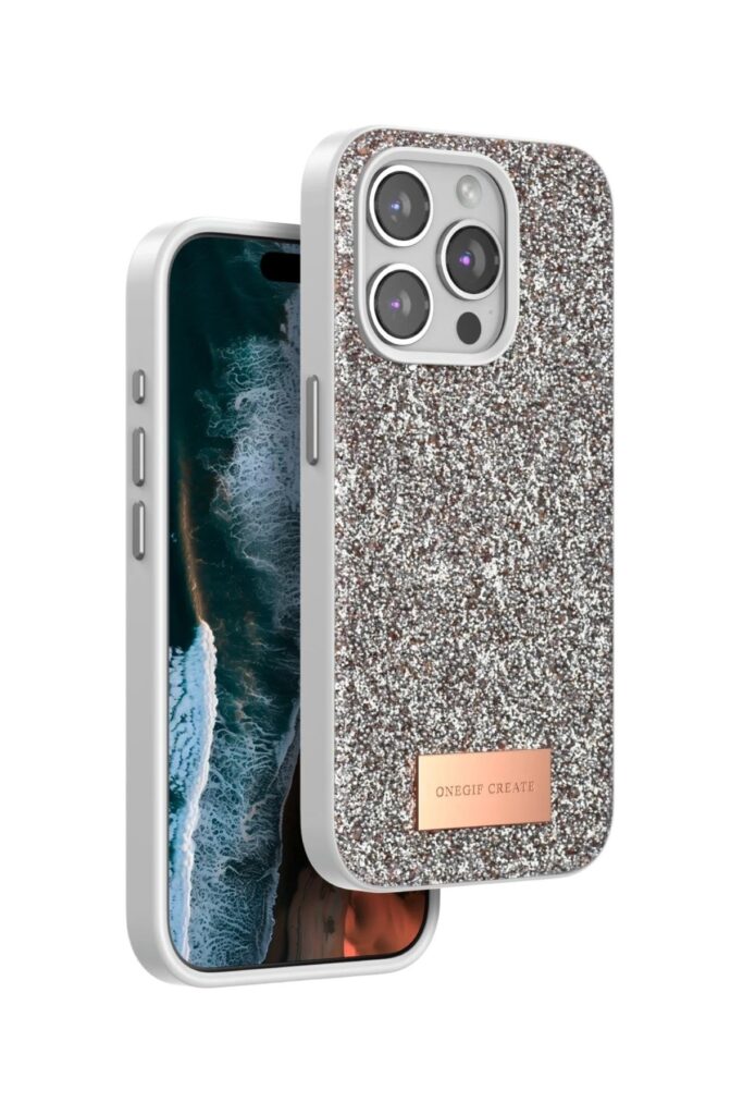Mey İthalat®  iPhone 14 Pro Bright Simli Kapak - Gold