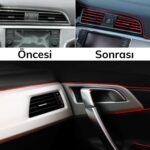 BUFFER® Kırmızı Araba OtoTrim Dekorasyon Şeridi Kauçuk Elastik Kolay Kurulum 5 metre Şerit Bant - Görsel 4
