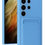 Mey İthalat®  Samsung Galaxy S24 Ultra Kılıf Kelvin Kartvizitli Silikon - Mavi