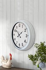 40 cm Beyaz Metal Standart Duvar Saati - Görsel 4