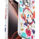 Mey İthalat®  iPhone 14 Pro Flower Series Magsafe Kapak - Beyaz