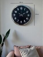 Modern 40 Cm Metal Krom Standart Duvar Saati - Görsel 5