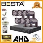 2 MP 1080P 6 Kameralı Harddisk Dahil AHD Güvenlik Seti