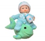 BUFFER® Decotown Hediyelik Sevimli Mavi Bebek Biblo Polyester Süs Eşyası - Görsel 3