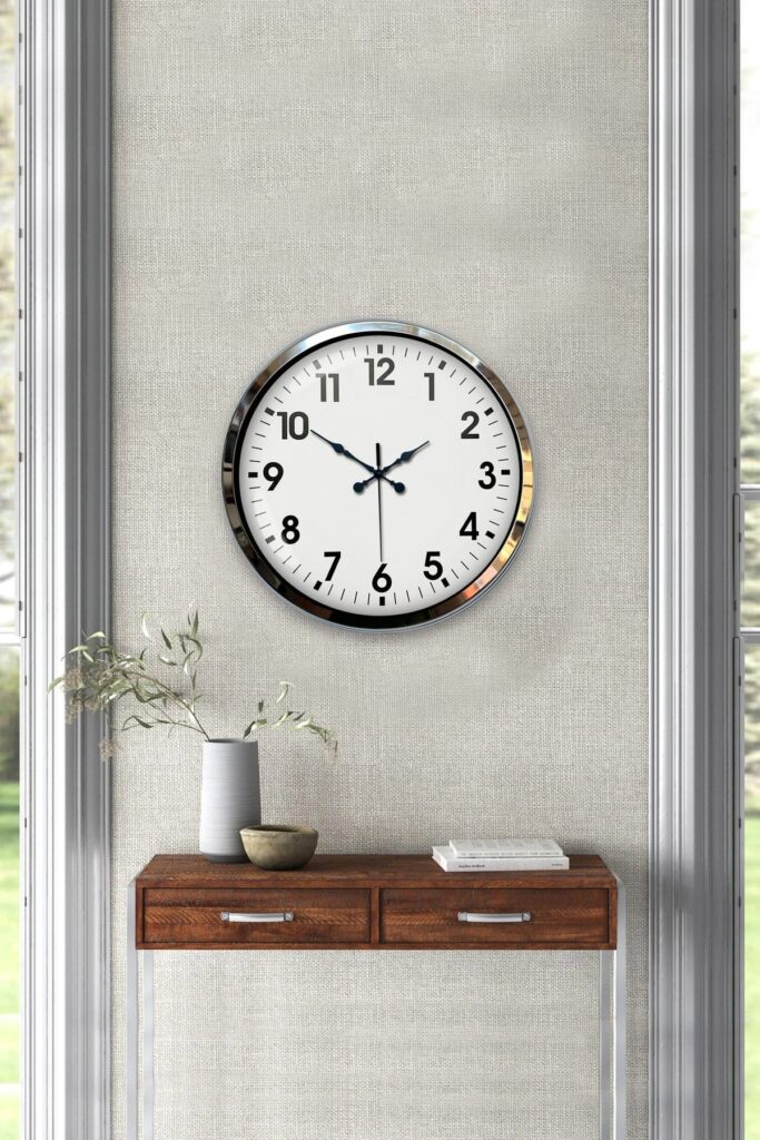 Krom Elegance 40 Cm Metal Standart Duvar Saati