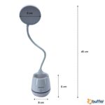 BUFFER®Kalemlikli Telefon Tutacaklı Şarjlı Dokunmatik 3 Mod Esnek Başlıklı Dimmerli LED Masa Lambası - Görsel 4