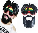 Mey İthalat® Rasta Peruklu Rasta Sakallı Bob Marley Bıyıklı Parti Gözlüğü 27x18 cm - Görsel 2