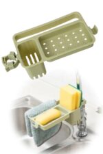 BUFFER® Musluğa Takılan Sünger Havlu Askılı Sabun Hazneli mutfak Banyo Lavabo Düzenleyici Organizer - Görsel 8