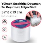 Buffer Yüksek Sıcaklık Dayanan Su Geçirmez Çatı Boru Duvar Çatlak Yapışkan Çamur Bant Folyo 5 mt x 10 cm