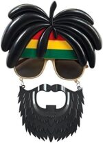 Mey İthalat® Rasta Peruklu Rasta Sakallı Bob Marley Bıyıklı Parti Gözlüğü 27x18 cm - Görsel 3