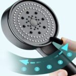 BUFFER® 5 Fonksiyonlu Yüksek Basınçlı Ayarlanabilir Siyah Duş Başlığı - Görsel 4