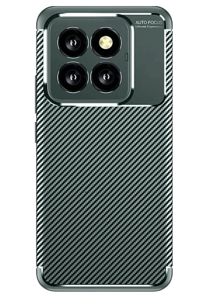 Mey İthalat®   Mi 14T Pro Kılıf Auto Focus Karbon Kapak - Koyu Yeşil