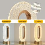 BUFFER® Oval Model USB Şarjlı Dokunmatik 3 Farklı Işık Modlu Masa Üstü Kristal Akrilik Lamba Led - Görsel 4