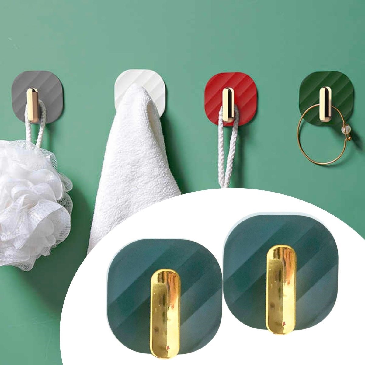 BUFFER® 2li Yapışkanlı Retro Askılık Dolap Kapak Kulpu Yeşil BUFFER® 2li Yapışkanlı Retro Askılık Dolap Kapak Kulpu Yeşil