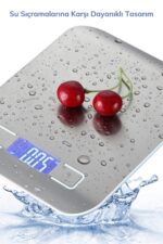BUFFER® TF 1002 Hassas Ölçümlü  Maksimum 5 Kg Kapasiteli Led Ekran Platin Dijital Mutfak Tartısı - Görsel 5