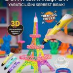 3D Kalem Seti (SARI) Dijital Göstergeli + 3 Renk Filament Hediyeli Eğitici Yazıcı ABS/PLA Uyumlu