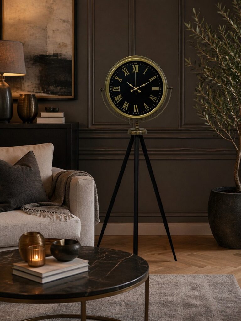 Vintage Roma Rakamlı Modern Tripod Ayaklı Saat
