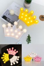 BUFFER® 3D Dekoratif Pilli Kraliçe Tacı Model Led Masa ve Gece Lambası - Görsel 6