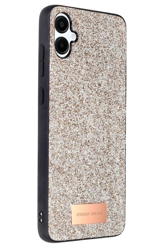Mey İthalat®  Samsung Galaxy A06 Bright Simli Kapak - Gold