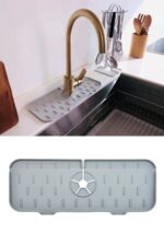 BUFFER® Lavabo İçin Silikon Esnek Mat Musluk Sapı Damlama Tutucu Raf Mutfak Tezgahı Sıçrama Koruma - Görsel 7
